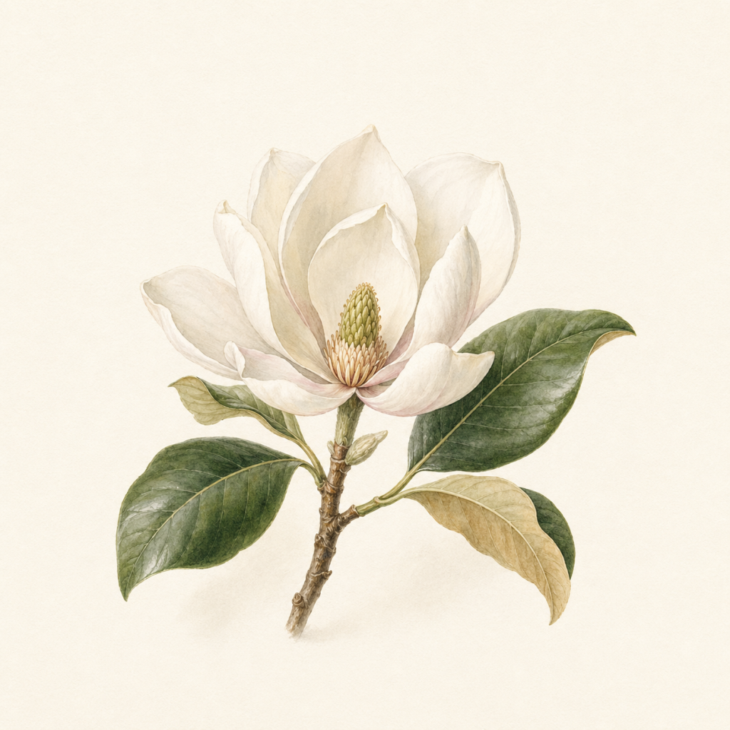목련 향수 노트 일러스트